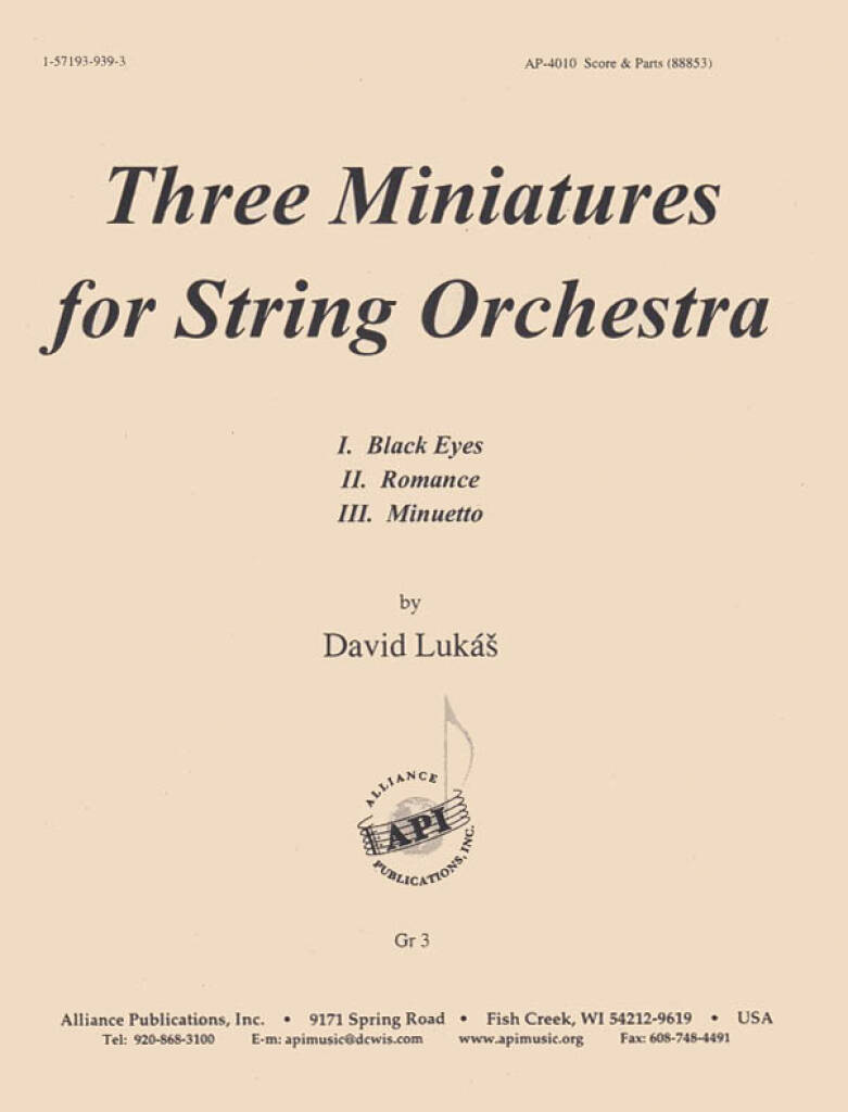 Three Miniatures For Stg Orch - Set